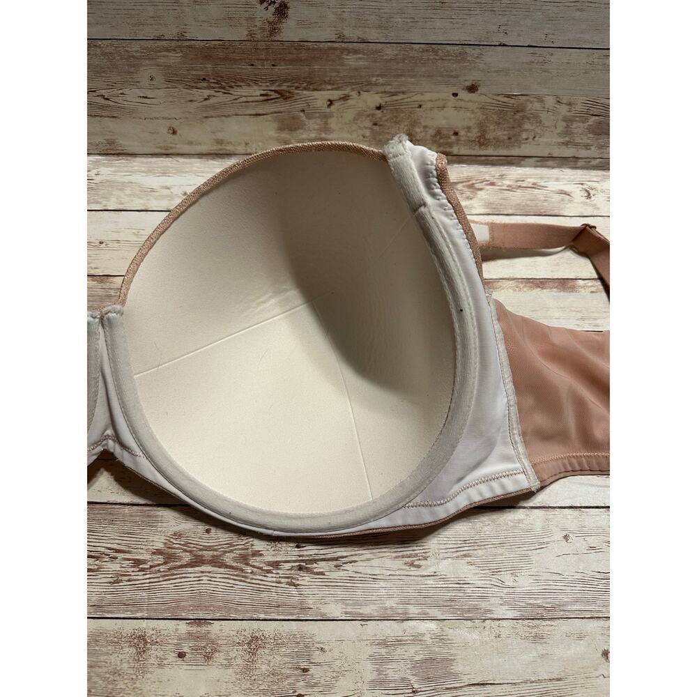SOMA Geo Lace Full Coverage Bra Size 42G Beige Neutral Pink Padded Underwire - Picture 5 of 7